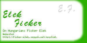elek ficker business card